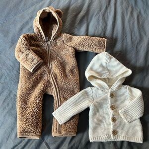 Newborn bundle - coveralls and cardigan